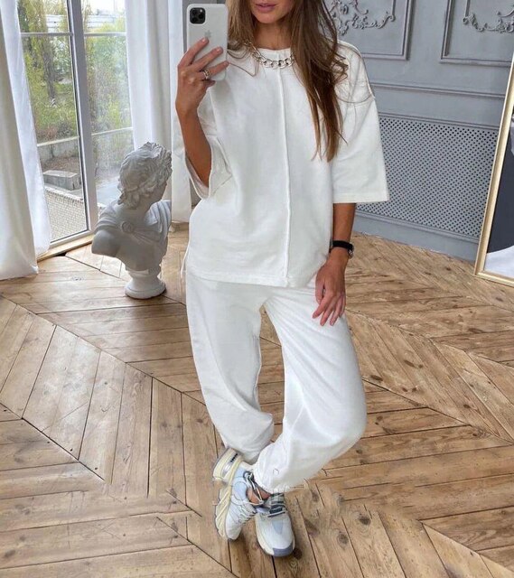 Women’s 2 Piece Sets Comfy Outfits Sport Jogging Pants Set Track Suit