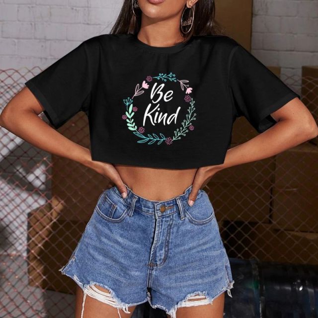 loose trendy short-sleeved T-shirt for women 100% cotton top