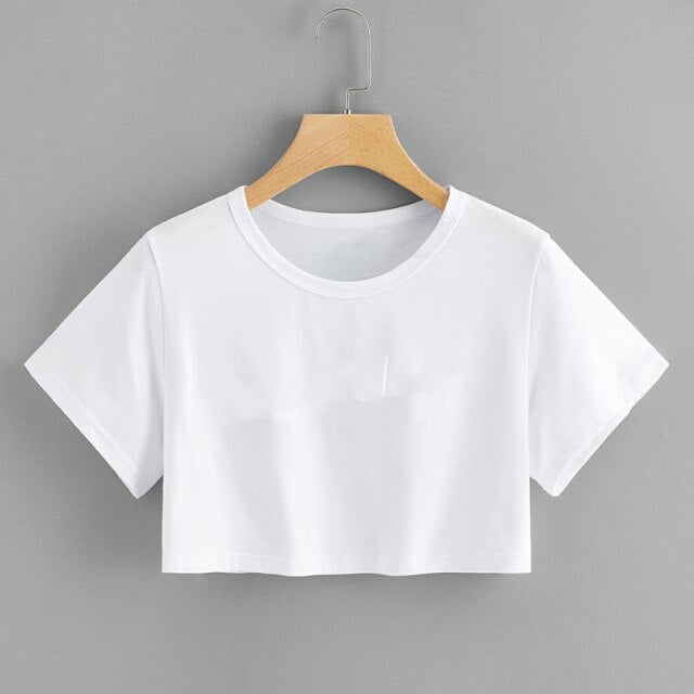 loose trendy short-sleeved T-shirt for women 100% cotton top