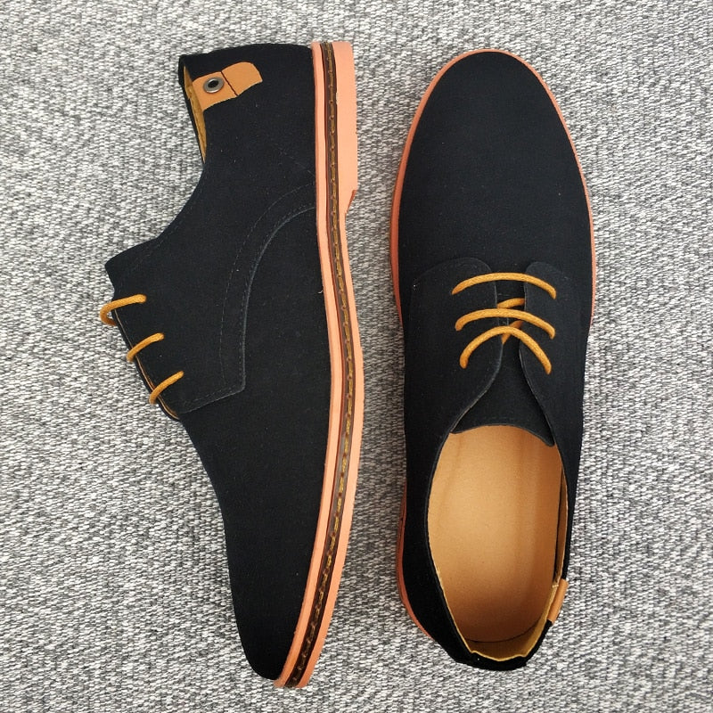 Suede leather men shoes oxford casual shoes.