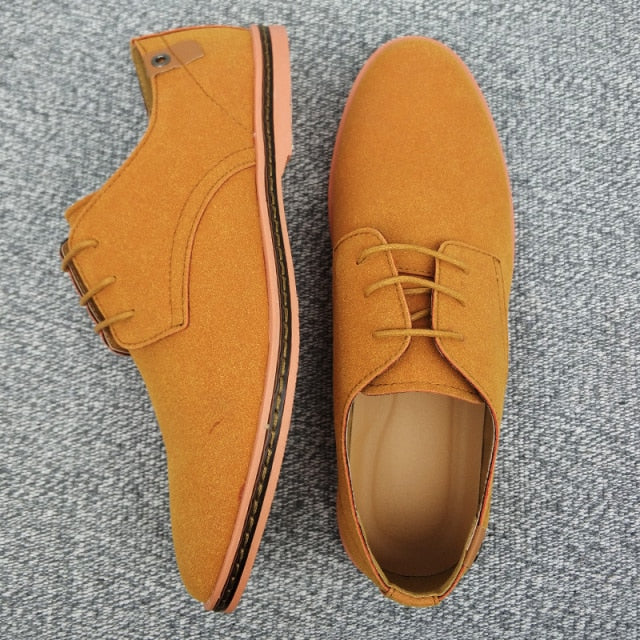 Suede leather men shoes oxford casual shoes.