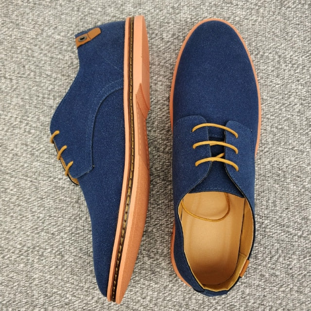 Suede leather men shoes oxford casual shoes.