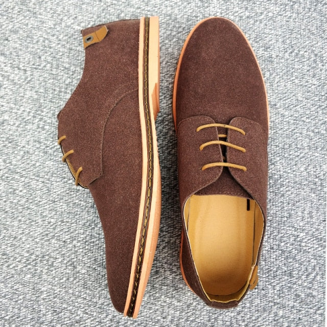 Suede leather men shoes oxford casual shoes.