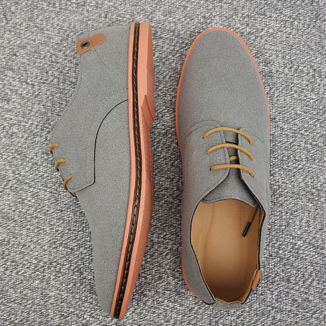Suede leather men shoes oxford casual shoes.