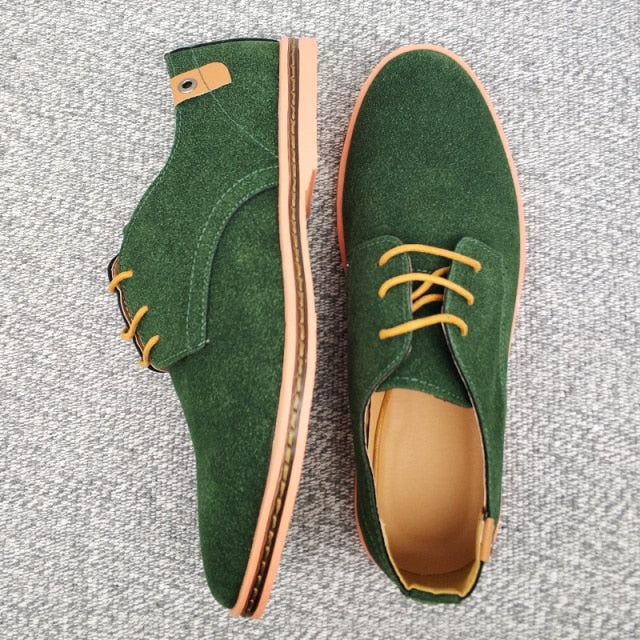 Suede leather men shoes oxford casual shoes.
