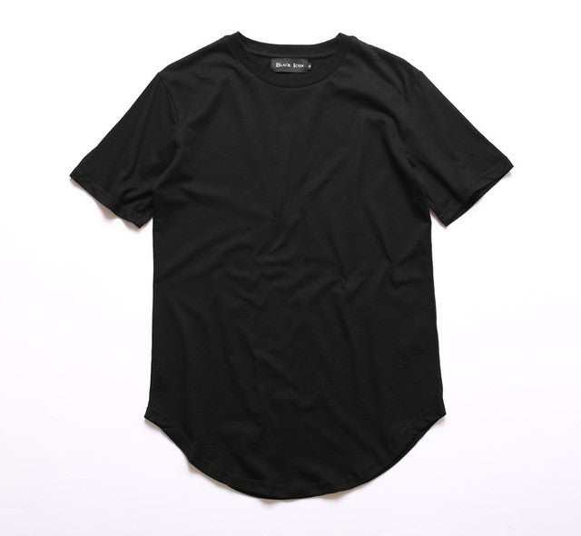 Men's Urban Clothing Long T Shirt with Curved Hem