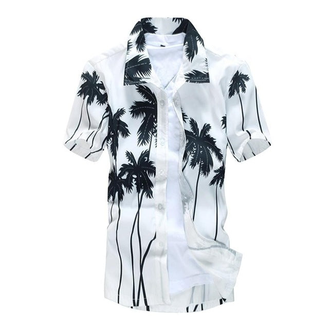 Summer Men's Beach Shirt Short Sleeve Floral Print Hawaiian style..