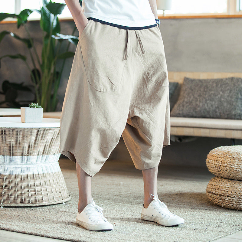 Summer new style irregular hem baggy shorts