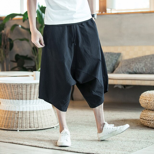 Summer new style irregular hem baggy shorts
