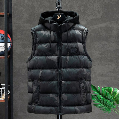 Men’s Cotton Camouflage Vest Outdoor Elastic Warm Winter Windproof Jacket Oversize available