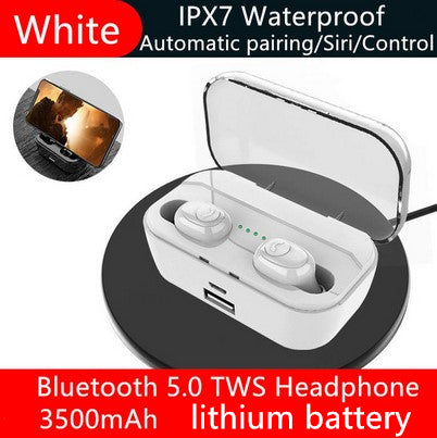 Waterproof 3500mAh Mini wireless Bluetooth 5.0 Sport MIC Earbuds For Iphone Samsung Xiaomi Huawei 7 8 6 X XR