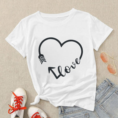 Summer leopard print/plaid heart women's T-shirt