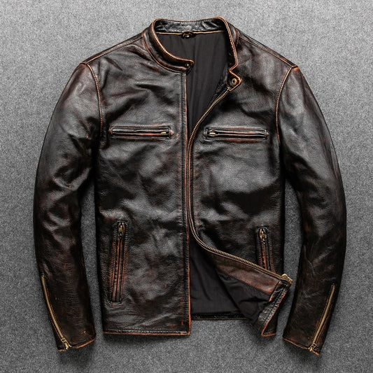Vintage Classical Motorcycle Jackets 100% Natural leather