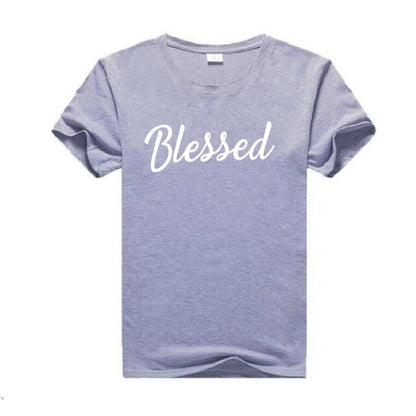 Blessed Letter Printing T-shirt Women