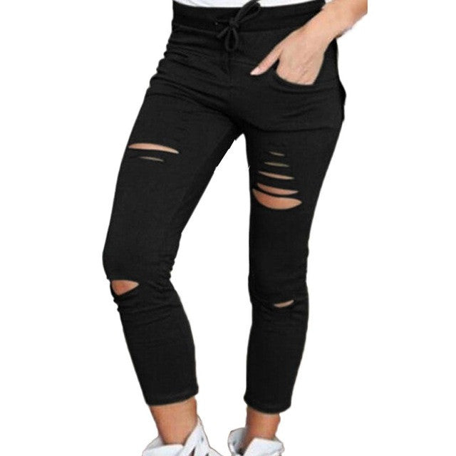 Women's ripped slim jeans
