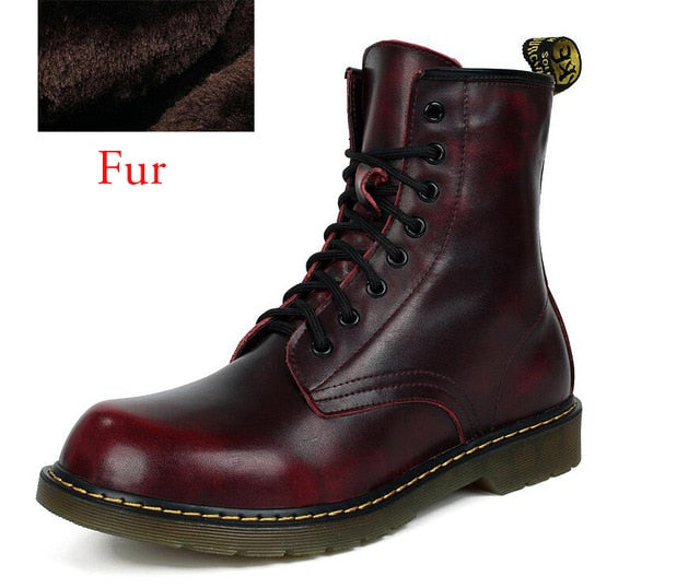 Men's Gothic Low Heel Lace Up Motorcycle boots
