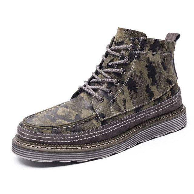 Combat Durable Flat High Sole Boots