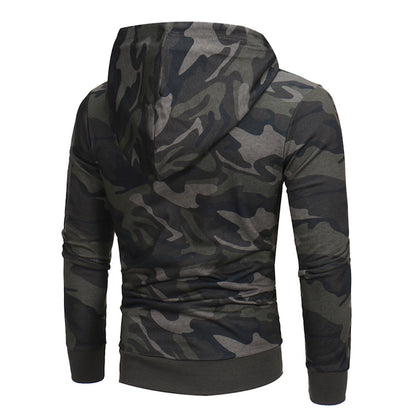 Mens' Long Sleeve Camouflage Hooded Sweatshirt